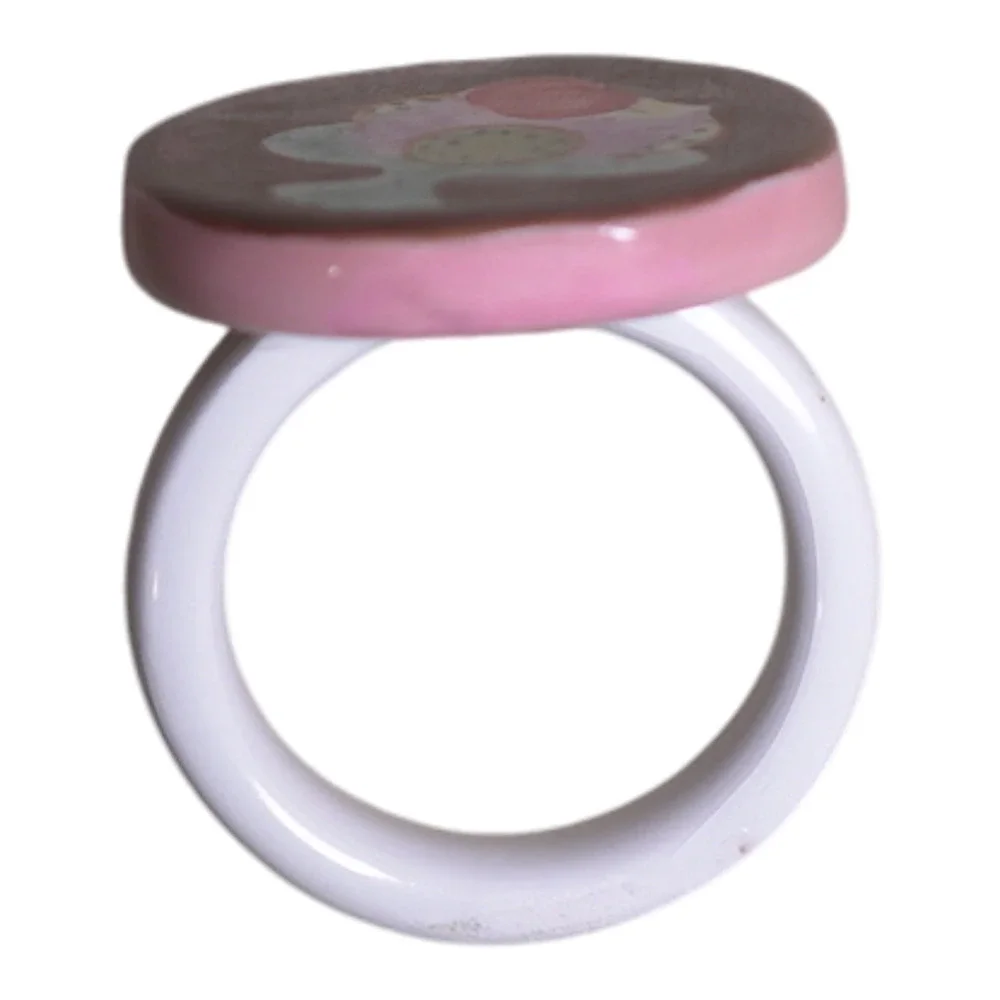 Vintage Pastel Dessert Ceramic Napkin Rings Set of 6